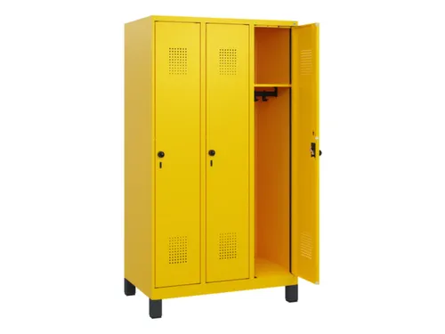 schoollocker,HxBxD 1630x900x500mm,3vak,vak B 300mm,draaigrendel,voeten