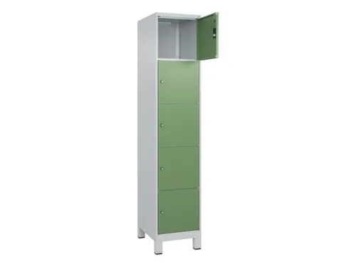 lockerkast,HxBxD 1950x400x500mm,1x5vakken,vak B 400mm,cil.-slot,voeten