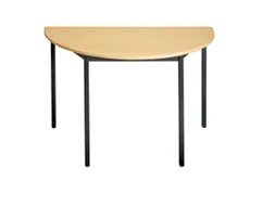 Tafel Halfrond 120x60 Cm Frame Zwart Blad Beuken