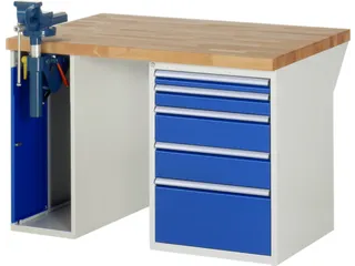 werkbank,HxBxD 890x1250x900mm,beukblad,draagverm. 750kg,2containers - 1