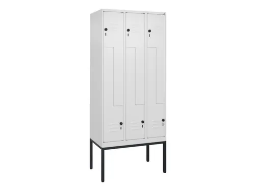 Z-garderobekast,HxBxD 2120x900x500mm,vak B 150/300mm,draaigrendel