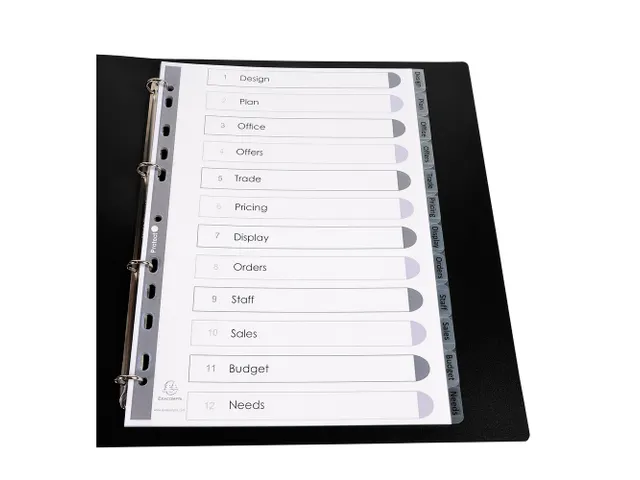 Tabbladen PP Kreatab s A4 12tabs transp.