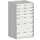 ladekast HxBxD 1200x650x650mm 7laden romp RAL7035 front RAL7035