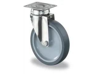 Zwenkwiel Rvs 60kg Øxb 100x28mm Thermoplast Blauw-Grijs - 1