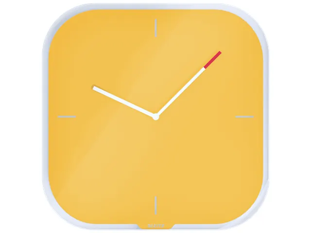 Wandklok Leitz Cosy geel glas