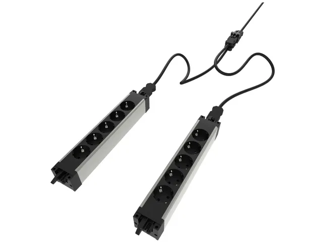 Dubbele Stekkerdoos Set 2x 5 Schuko 923 GST18i3 Zwart