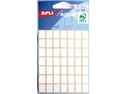 Witte Etiketten In Etui Ft 9x13mm (bxh), 343 Stuks, 49 Per Vel