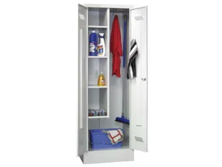 schoonmaakkast,RAL 7035,HxBxD 1850x600x500mm,links 4legborden - 3