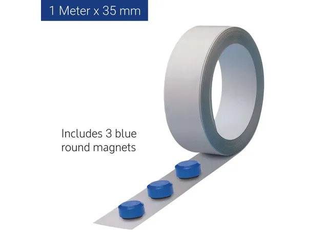 Magneetband Maul 35mmx1m Zelfklevend Wit + 3 Magneten