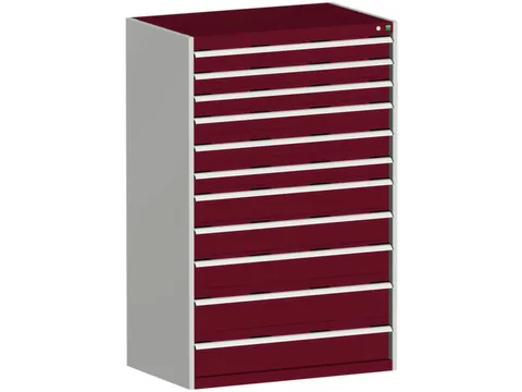 ladekast HxBxD 1600x1050x650mm 11laden RAL7035 front RAL3004