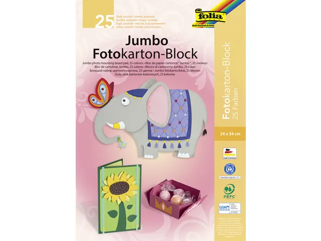 Fotokarton Folia 2-zijdig 24x35cm 300gr Pak à 25vel Assorti