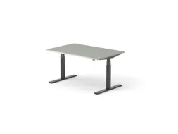Elektrisch ihv bureau HxBxD 640-1300x1400x900mm blad grijs, voet zwart