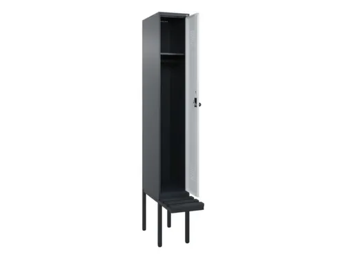locker met bank,HxBxD 2120x300x815mm,1vak,vak B 300mm,draaigrendel
