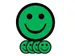 Aimant Smiley 75mm émotion content vert 5 pièces