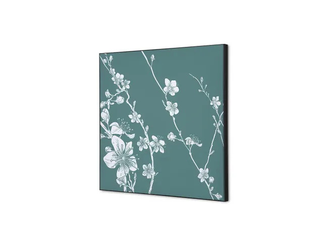 Wanddecoratie Textiel Set 40x40cm Japanse Bloesem Groen