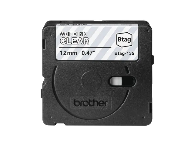 Brother BTAG-135 labelprinter Tape Wit op transparant