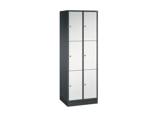 lockerkast,RAL 7021/RAL 7035,HxBxD 1950x620x500mm,2x3vakken,cil.-slot