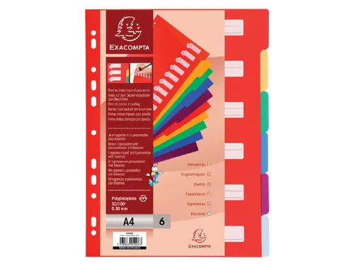 Tabbladen Exacompta A4 11-Gaats 6-Delig Assorti Pp