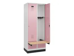 locker met bank,HxBxD 1950x800x815mm,2vak,vak B 400mm,cilinderslot