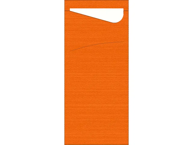 Duni Bestekzakje 8,5x19cm Oranje met wit servet 5x100 Stuks