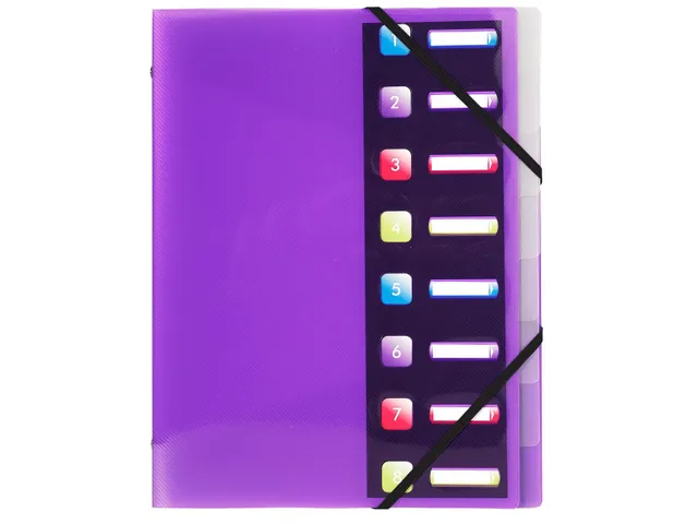 Sorteermap PP CRYSTAL 8 vak ass