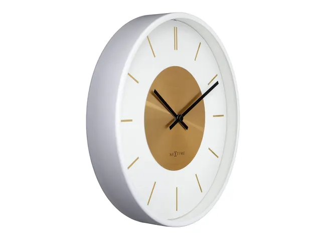 Wandklok NeXtime Retro II 25cm wit/goud metaal