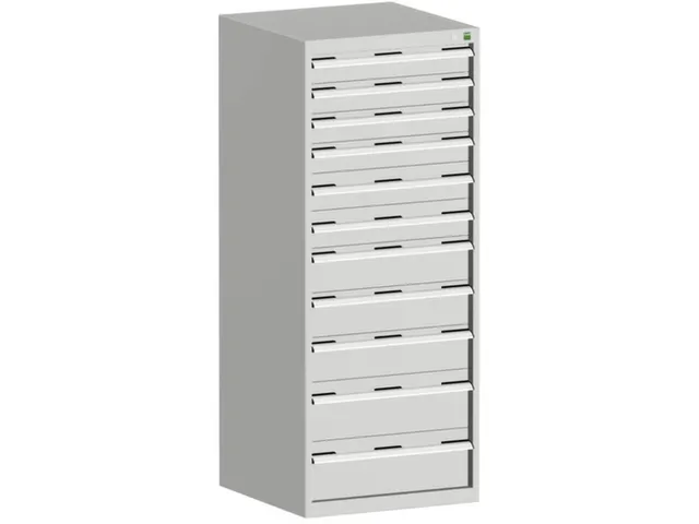 ladekast HxBxD 1600x650x650mm 11laden RAL7035 front RAL7035