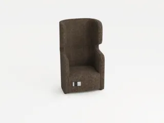 fauteuil,1-zits,geluidabsorberend,stof bruingrijs,HxBxD 1330x860x760mm - 1
