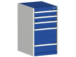 ladekast HxBxD 900x525x525mm 5laden romp RAL7035 front RAL5010 - 1
