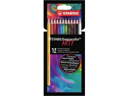 Kleurpotloden STABILO 1624 aquacolor Arty assorti etui à 12 stuks