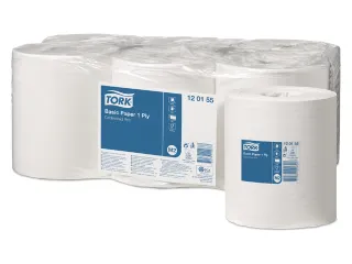 Poetsrol Tork M2 Centerfeed 120155 1-laags 20cmx300m 6 Rollen wit - 4