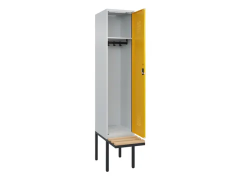 locker met bank,HxBxD 2120x400x815mm,1vak,vak B 400mm,cilinderslot