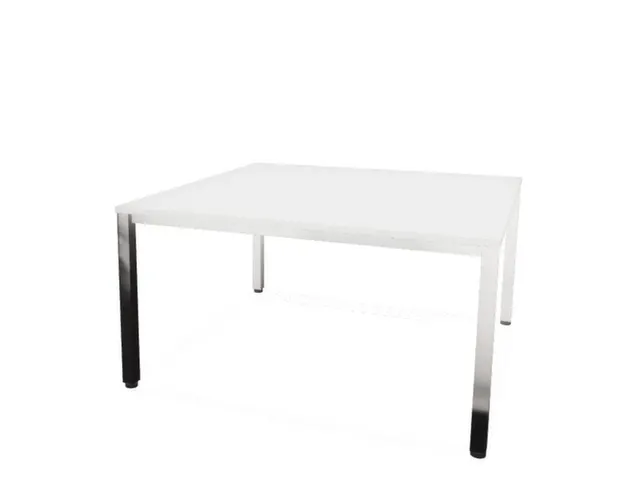 vergadertafel HxBxD 74x140x140cm vierkant 4voeten verchroomd Bl-wit
