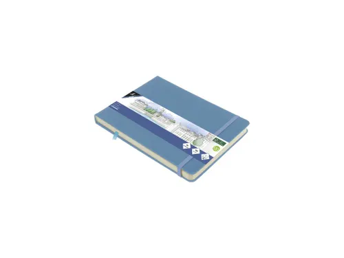 Schetsboek Kangaro A5 landscape sky blue PU HC 80 vel 140gr roomwit me