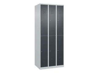 dubbeldekse locker,HxBxD 1850x750x500mm,3x2vak.,vak B 250mm,cil.-slot - 1