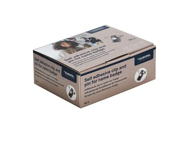 Clip met speld Europel zelfklevend voor badges