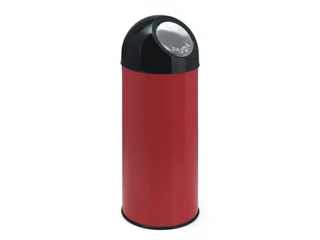 Afvalbak Met Pushdeksel 55 Liter Rood