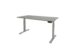 Dextro Plus Zit-sta Bureau Elektrisch 140x80 Licht Grijs 25mm Alu