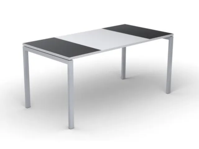 bureau HxBxD 750x1800x800mm blad zwart/wit rechthoekig 4-voeten wit