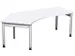 Bureau d’angle 680-820x2166x1130mm retour à gauche blanc/argenté