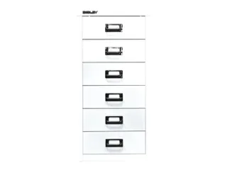 kantoor-ladekast HxBxD 590x279x380mm 6 laden romp verkeerswit staal - 1