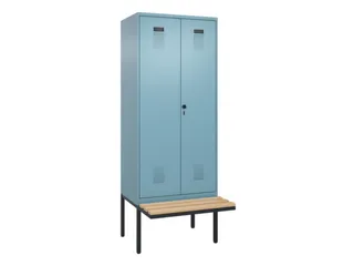 locker met bank,voor scheiding van kleding,HxBxD 2120x800x815mm,2vak - 2