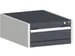 ladekast HxBxD 250x525x525mm 1lade RAL7035 front RAL7016