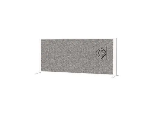 Akoestisch Bureauscherm MAULconnecto 120x50cm vrijstaand Wit/D.grijs