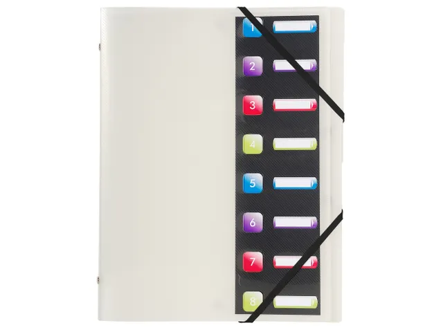 Sorteermap PP CRYSTAL 8 vak ass