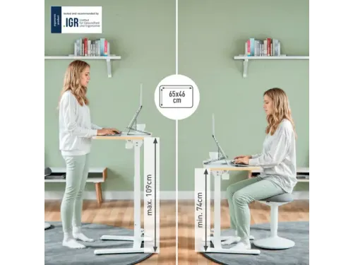 Zit-Sta bureau Leitz ergo compact inklapbaar 460x740x650mm wit