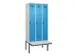 locker met bank,voor scheiding van kleding,HxBxD 2120x900x815mm,3vak
