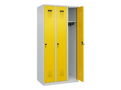 locker,HxBxD 1850x900x500mm,3vak,vak B 300mm,draaigrendel