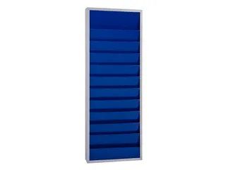 orderplanner,20vakken,HxBxD 1278x554x74mm,plank(en) plaatstaal,blauw - 1