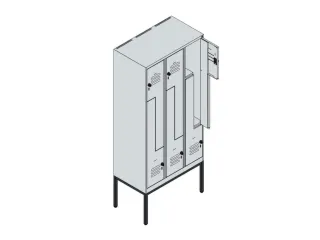 Z-garderobekast,HxBxD 2120x900x500mm,vak B 150/300mm,cil.-slot - 4